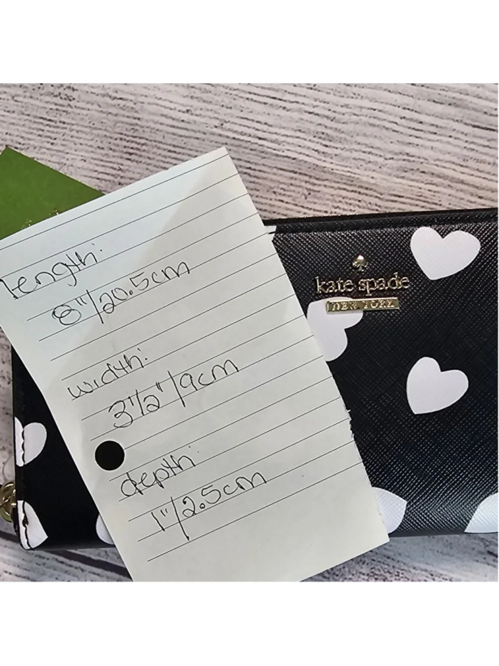 NWT Kate Spade lindsey wallet, cameron street hearts, black with hearts - Picture 2 of 5